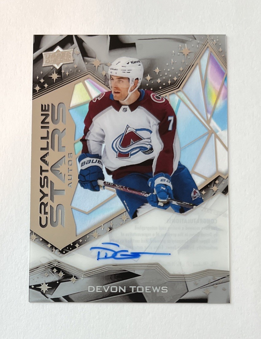 2024-25 Upper Deck Clear Cut Devon Toews #CSA-DT Crystalline Stars Auto