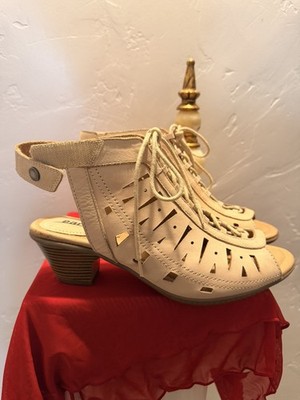 Earth Nubuck Leather Lace-Up Ankle Sandals Kristen 8.5 -Gladiator Nude Soft NIB
