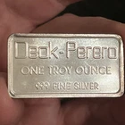 Rare Vintage Deak Perera 1 Oz .999 Silver Bar Ingot