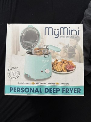 MyMini 1.5 qt Electric Deep Fryer, 700 watts, Aqua