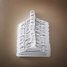 30 Plastic Clothes Hangers White With Notches