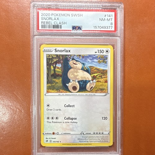 Snorlax graded PSA 8 for sale on eBay
