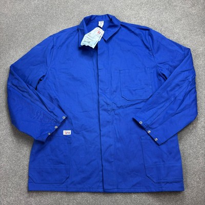 French Jacket Adult Large Blue VTG Workwear Utility Chore Outdoors Canvas Men