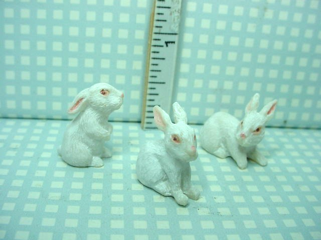 Miniature Rabbits (set of 3) White #CP7065 Falcon 1