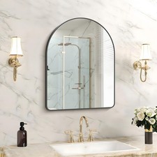 Arched Bathroom Mirror 18x24 Inch, Black Bathroom Mirror Wall Mounted Modern ...