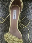 STEVE MADDEN SASSEY 10 LEATHER YELLOW TIE UP ANKLE HEELS — photo 4