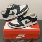 Nike Dunk Low Black White Orange Leather Sneakers 6.5Y Unisex Kids Athletic — photo 1