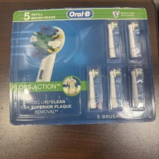 Oral-B Floss Action Replacement Toothbrush Heads Refills 5 Brush Heads