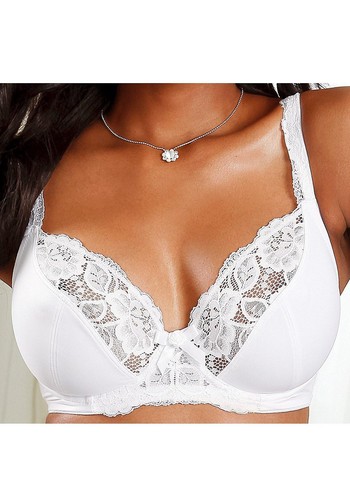 Nuance Damen Bügel-BH Unterwäsche Spitze weiß Gr. 80 (Cup-E) NEU
