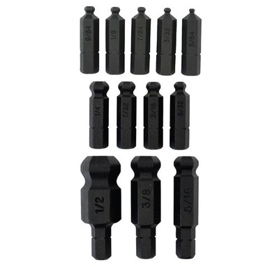 Bondhus 11036 Set of 12 Balldriver Insert Bits, sizes 5/64-1/2''