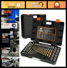 62Pcs Heavy Duty Screw Extractor Set with Left Hand Drill Bits Portable Case
