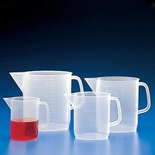 601156-1 Polypropylene Short Form Beaker Handle Molded Graduations 500mL Lab