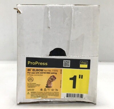 Viega ProPress 1'' Elbow 45 Degree 77275 Smart Connect Lead-Free Copper 25-Pack