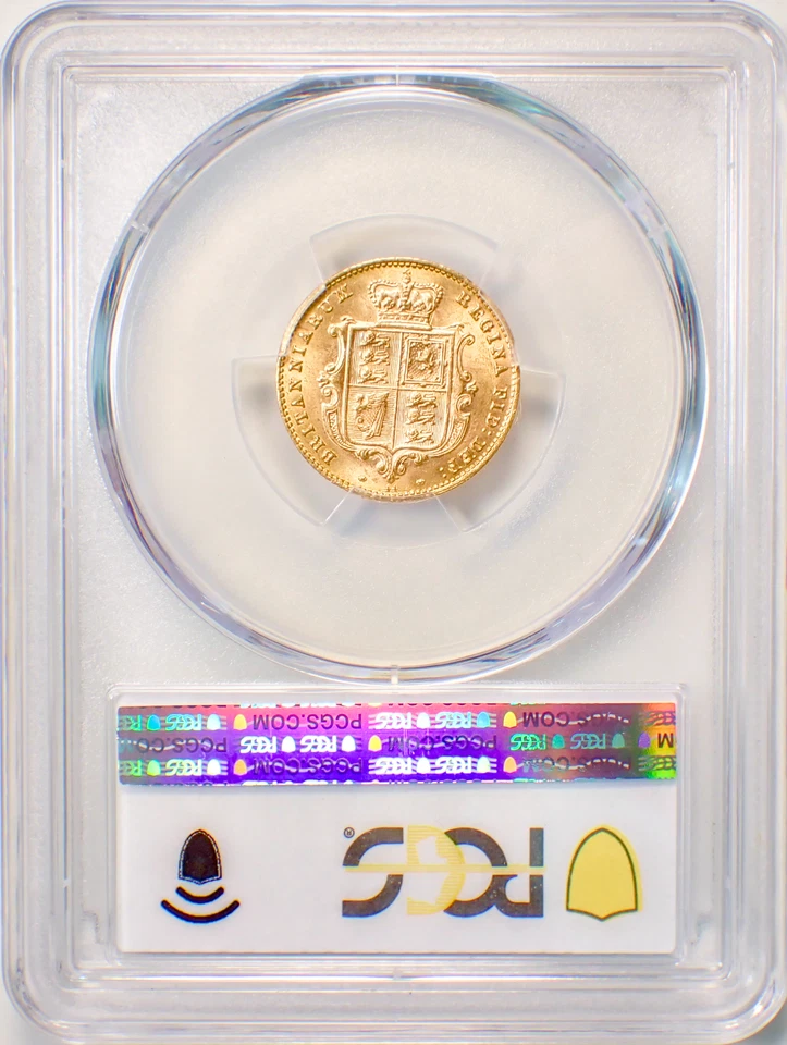 1870 Britain Victoria Gold Half Sovereign Coin 1/2S - PCGS MS64 (BU UNC) - Rare! - Image 3 of 4