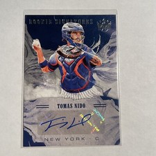 Tomas Nido 2018 Panini Diamond Kings Rookie Signatures Auto Card # S-TN Mets. rookie card picture
