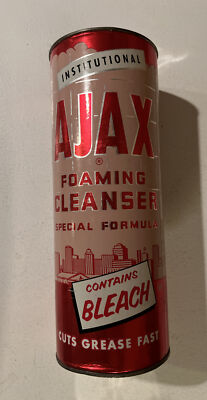 Vintage Ajax Powder Foaming Cleanser  Bleach 21 Oz Colgate Palmolive NOS Full