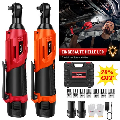 DAYPLUS 2 Akkus Akku-Ratsche 200Nm Ratschenschlüssel 3/8'' Elektrische Knarrenschlüssel