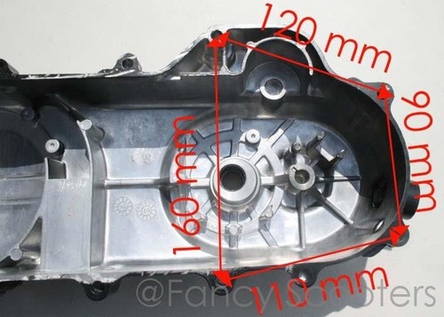 TAOTAO,ROKETA,BMX,BMS,NST,JONWAY,TANK, 50CC GAS SCOOTERS CVT COVER (LONG CASE) - Picture 4 of 7