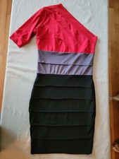 Get Laud! Womens One Strap Club Dress, Size M, Red/Gray/Black, DISCOUNTED!!