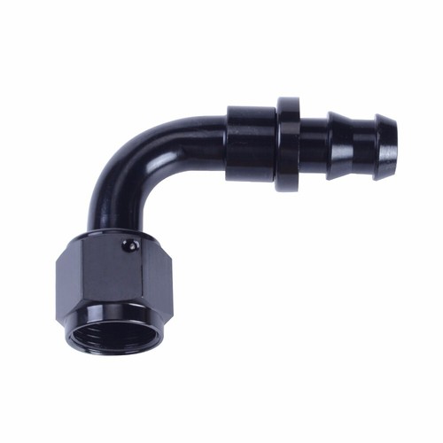 Black AN8 8AN 90 Degree Hose End Fitting Push Lock / Push On Adapter Universal - Afbeelding 9 van 11