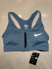 NIKE PRO COMBAT DRI-FIT FRONT ZIP SPORTS BRA WOMENS SIZE L