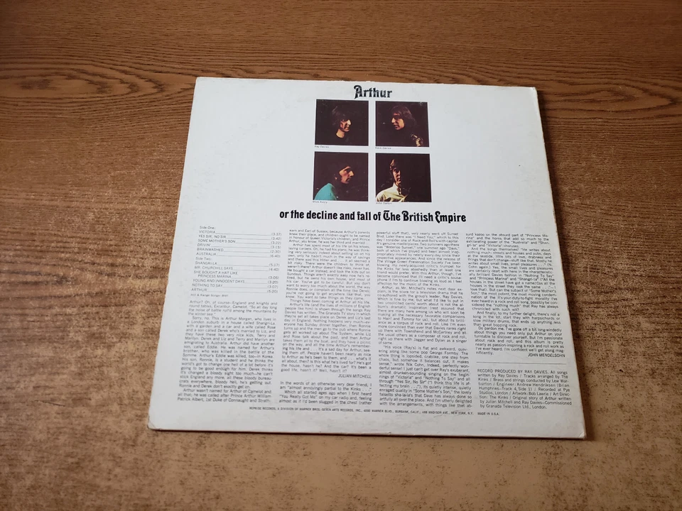 1960s EXCELLENT Kinks – Arthur Or The Decline And Fall Of The British 6366 LP33 - Image 2 of 4