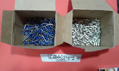 Kit 150 Rivetti A Fiore VITFER Per Targa Auto/Moto - Blu, 4.8x12 Mm