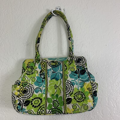 Vera Bradley Limes Up Retired Green Floral Bag Magnetic Frame Purse Summer 2012