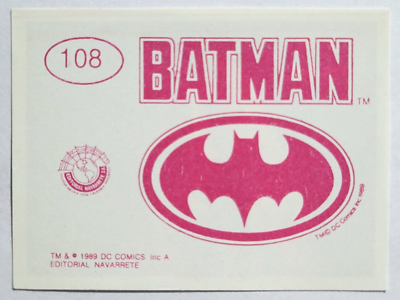 1989 Navarrete BATMAN Cromo #108 ALICIA HUNT South America PERU DC