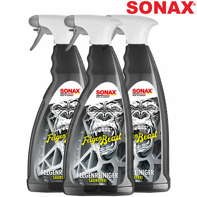 3x Sonax Felgen Reiniger Felgenbeast Säurefrei mit Wirkindikator 1000ml