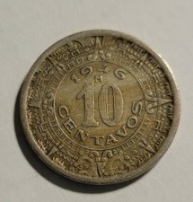 1946 Mexico Mexican 10 Centavos Eagle Snake Coin BT-015