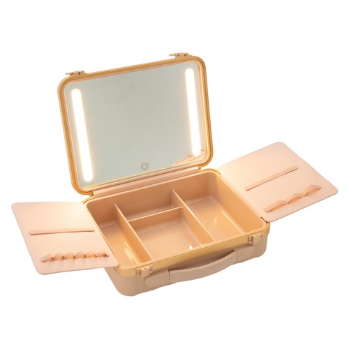 3 Colors Portable Travel Makeup Box with 4K Silver Plated Mirror and LED Lights - Picture 30 of 60
