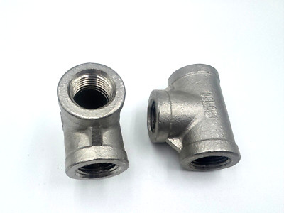 2 PACK  STAINLESS STEEL TEE 3/8'' NPT PIPE FITTING  CAST SP114 Class 150