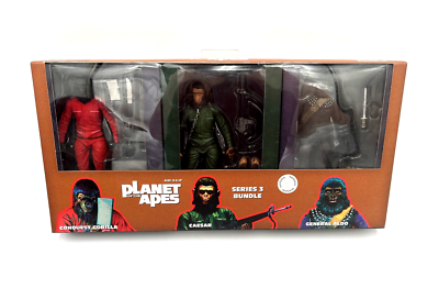 PLANET OF THE APES フィギュア3体セット。 NECA Planet Of The Apes Series 3 Pack Aldo Caesar Conquest Gorilla