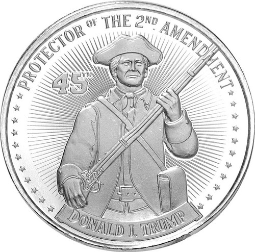 TRUMP 1 Oz Silver Round .999 BU MAGA - Protector Of The 2nd Amendment L/E 4500 - 第 1/5 張圖片