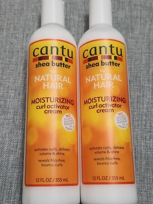 Lot of 2 - Cantu Natural Hair Moisturizing Curl Activator Cream - 12 fl oz