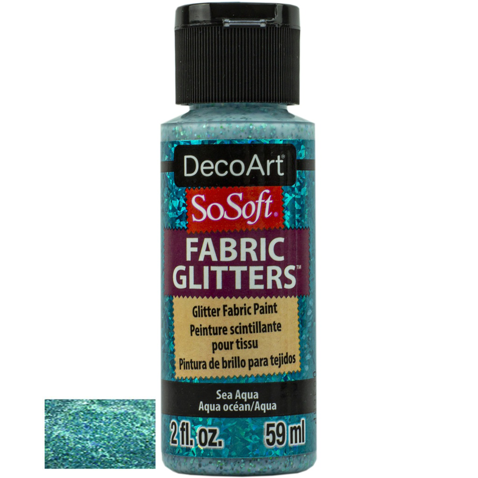 DecoArt SoSoft Acrylic Fabric Paint 59ml 2oz Glitters Sequins Metallic