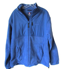 New Chaps Fleece Full Zip Heavy Weight Jacket Coat Blue Mens Large