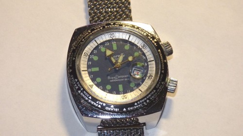 OROLOGIO UOMO VINTAGE CARAVELLE BULOVA FRECCIONE OVERSIZE 40MM 2 CORONE SUB  GMT | eBay