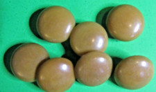 (7) VINTAGE 1/2" BROWN VEGETABLE IVORY? PLASTIC? SHANK BABY DOLL BUTTONS-3/2