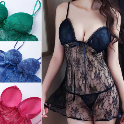 sexy lingerie clearance CLEARANCE Women Sexy Valentines Lingerie Lace Babydoll Dress Nightdress US  STOCK main image 1