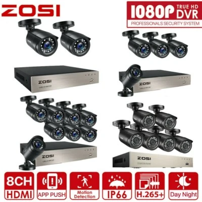 ZOSI CCTV H.265+ DVR caméra de Vidéo Surveillance Alarme Maison sécurité 20M