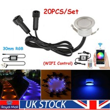 20PCS RGB WIFI APP Control LED Decking Lights Garden Stair Walkway Lighting IP67