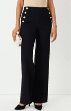 NEW ANN TAYLOR BLACK THE SAILOR STRAIGHT PANT...