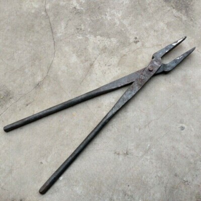 Iron Tongs Blacksmith Tools 15'' Useful Forging Equipment Gift for Dad
