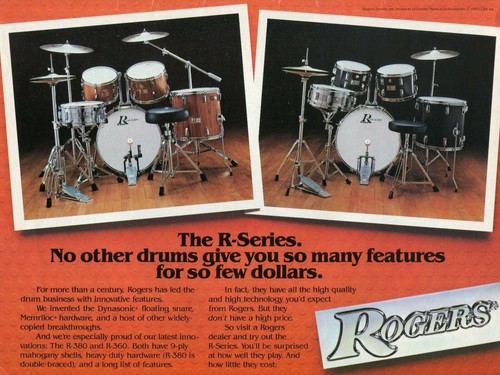1984 Print Ad of Rogers R Series R360 & R380 Drum Kit | eBay