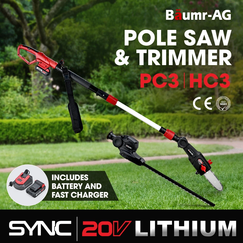 PRESALE BAUMR AG 20V SYNC Cordless Pole Saw Hedge Trimmer Combo