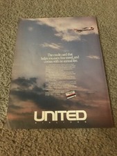 Vintage 1989 UNITED AIRLINES Print Ad 1980s AIRCRAFT AIRPLANE