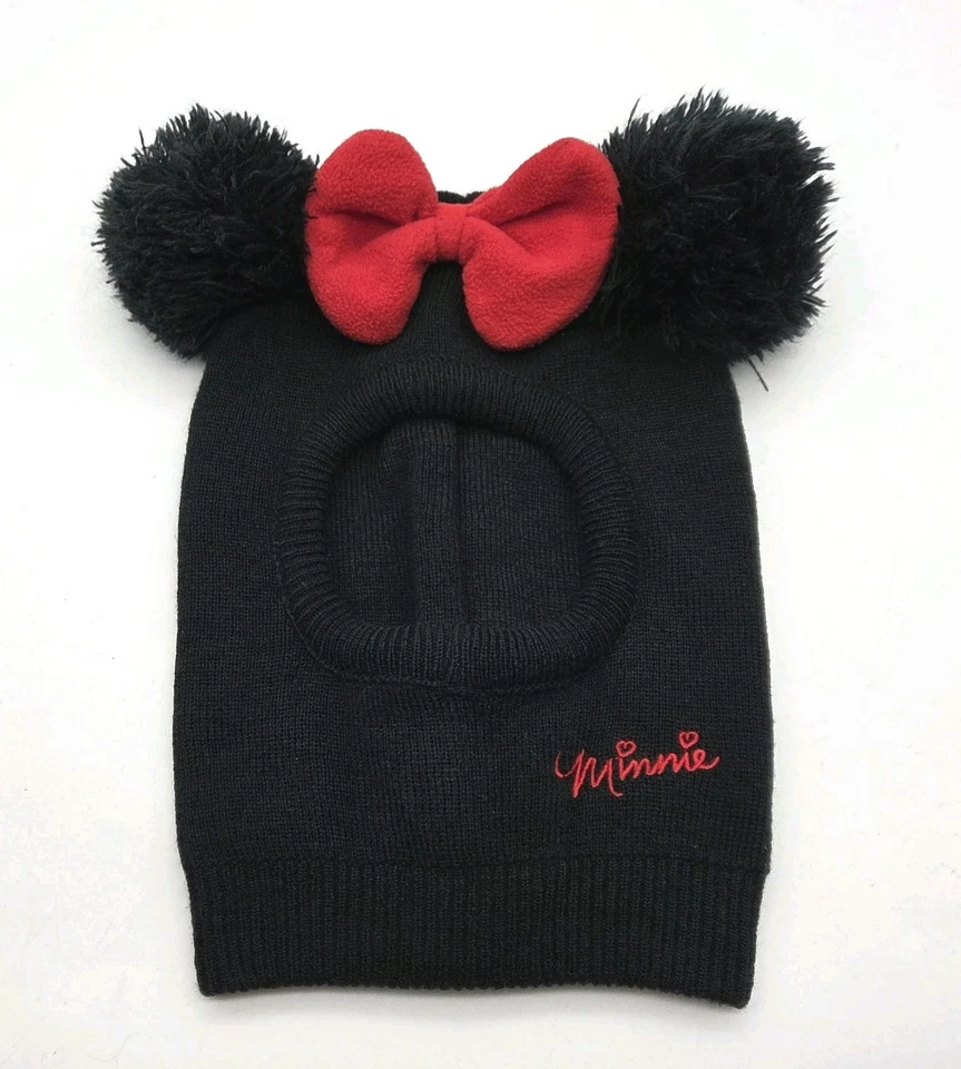 Disney Minnie Mouse Niño Pequeño Gorro Calcetín Sombrero Talla 2T-5T Acrílico Tejido Negro Rojo  Foto 4 de 4