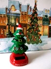 Solar Powered Christmas Tree Bobble Head /  " Ho Ho Ho "